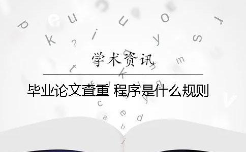 畢業論文查重 程序是什么規則